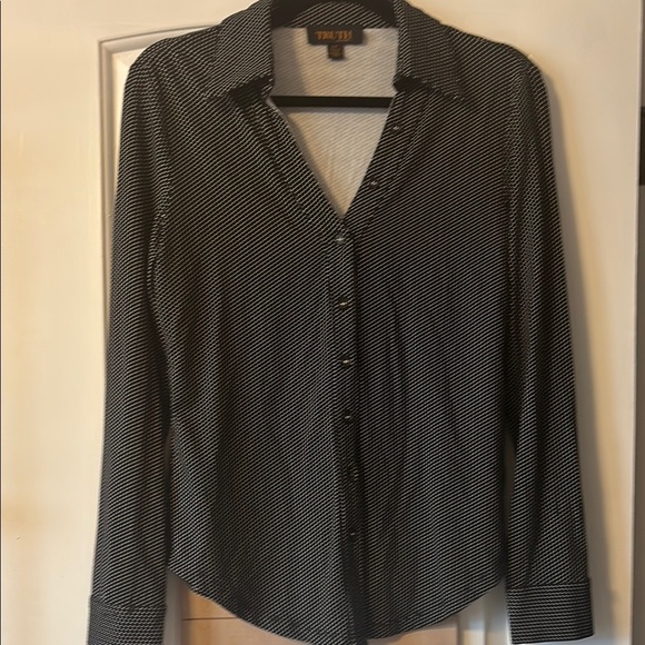 Theory Black and White Button Down Shirt - Picture 1 of 5